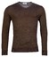 Thomas Maine V-Neck Single Knit Merinowol Trui Bruin