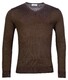 Thomas Maine V-Neck Single Knit Merinowol Trui Bruin