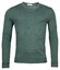 Thomas Maine V-Neck Single Knit Merinowol Trui Pine Green