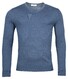 Thomas Maine V-Neck Single Knit Merinowol Trui Storm Sky