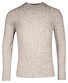 Thomas Maine Wool Cashmere Crew Neck Cable Whole Garment Knit Trui Grijsbeige
