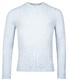 Thomas Maine Wool Cashmere Crew Neck Cable Whole Garment Knit Trui Licht Blauw