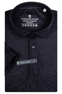 Thomas Maine Wool Short Sleeve Luxury Comfort Polo Navy