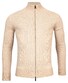 Thomas Maine Yak Merino Wool Blend Cardigan Zip Single Rib Knit Mix Vest Licht Camel