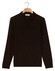 Thomas Maine Zip Collar Long Sleeve Merino Wool Single Knit Trui Bruin