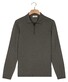 Thomas Maine Zip Collar Long Sleeve Merino Wool Single Knit Trui Grijsgroen