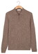 Thomas Maine Zip Collar Long Sleeve Merino Wool Single Knit Trui Taupe