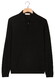 Thomas Maine Zip Collar Long Sleeve Merino Wool Single Knit Trui Zwart
