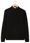 Thomas Maine Zip Collar Long Sleeve Merino Wool Single Knit Trui Zwart